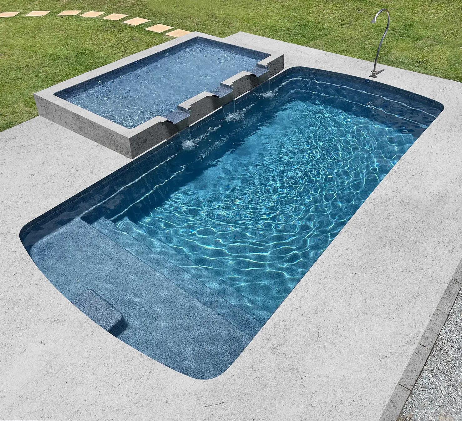 Piscina granitada color ocean gray